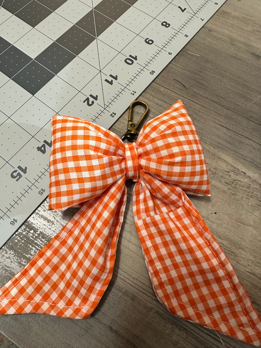 Puffy Bow lip balm bow holder-white and orange